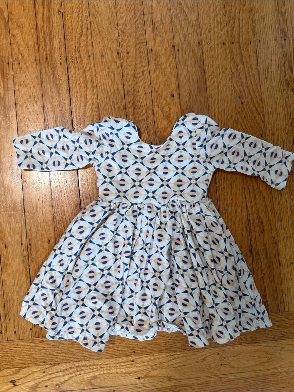 Ollie Jay Gwendolyn Girls Blue Geometric Print Dress